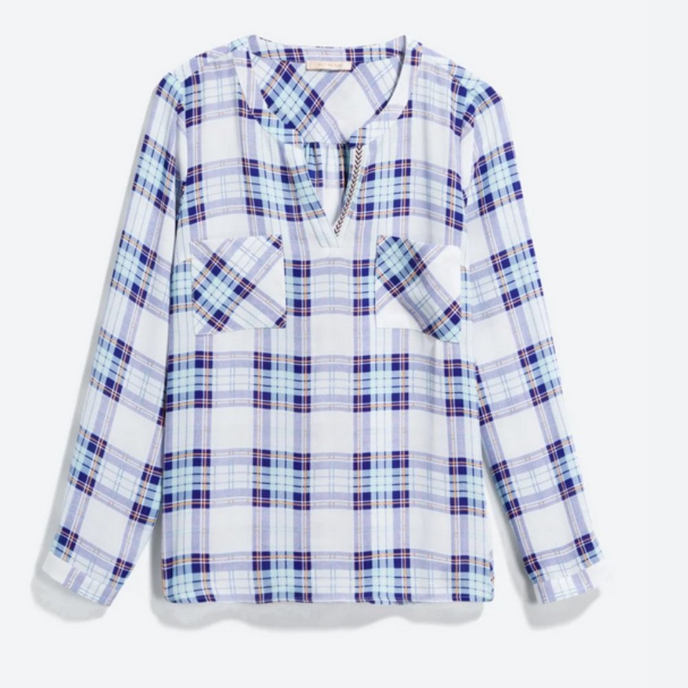 Skies are Blue Hiltin Split Neck Top XXL